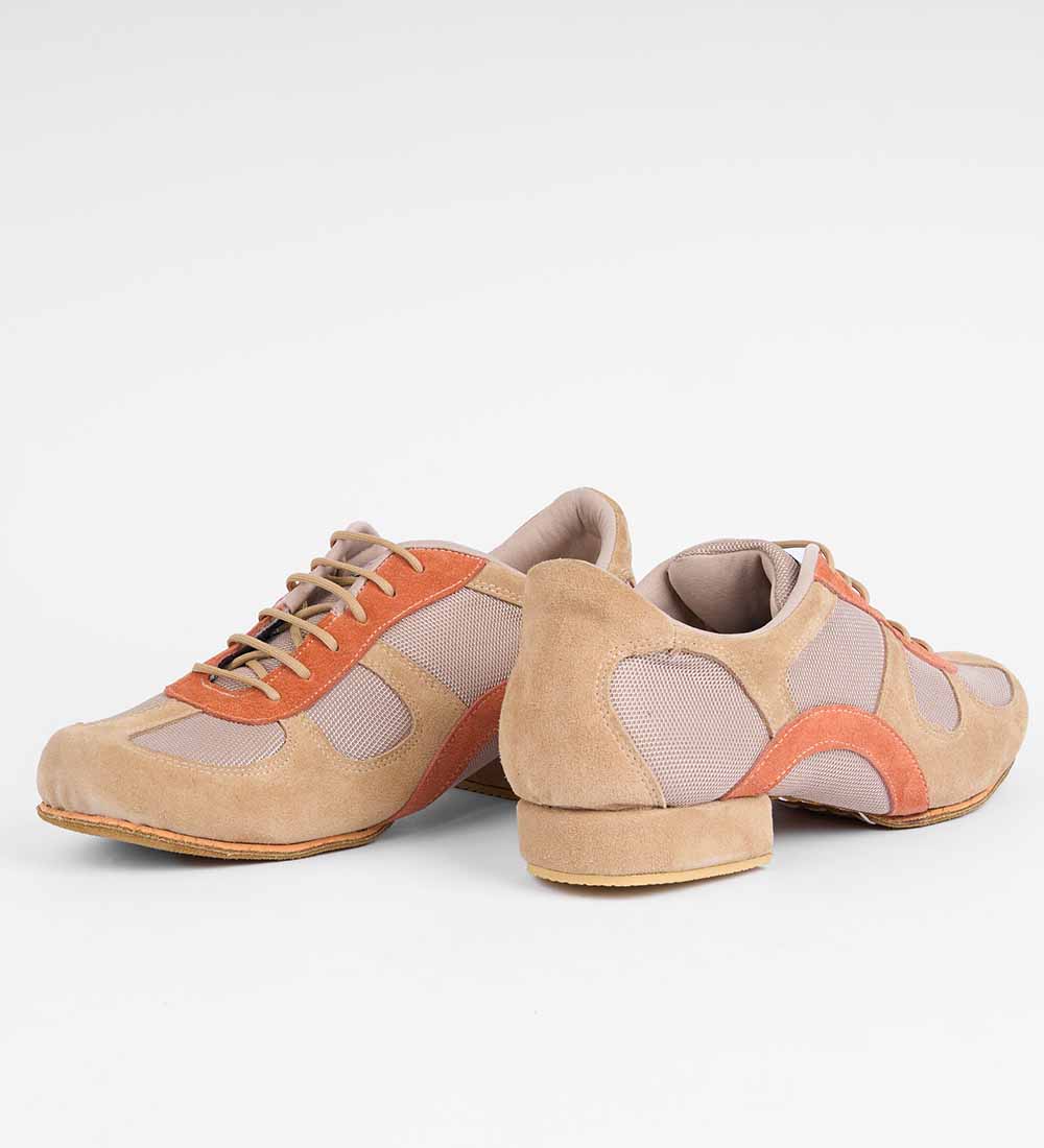 Warm Beige & Sunset Orange - Men's Tango Trainers - Adonis 6515 - DNI Tango Store