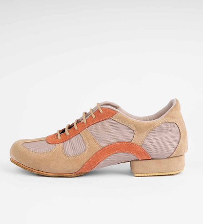 Warm Beige & Sunset Orange - Men's Tango Trainers - Adonis 6515 - DNI Tango Store