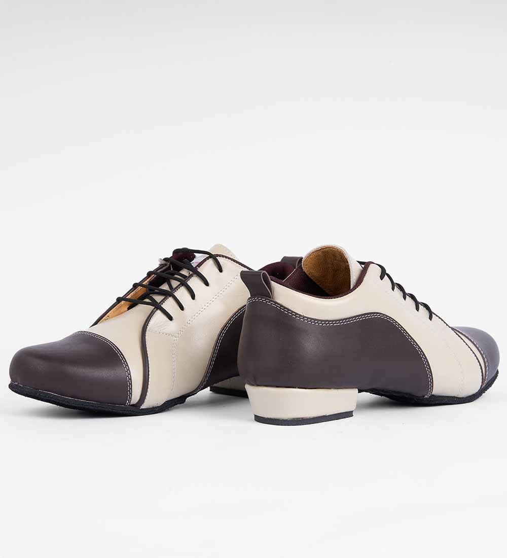 Warm Cream & Brown Leather – Men's Tango Trainer - Arrabal 6003 - DNI Tango Store