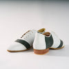 White with Green Snake Textured Leather - Handmade Shoes - Rock 3065 - DNI Tango Store